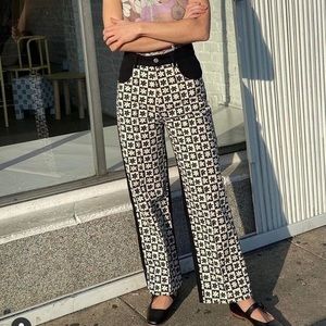 Lisa says gah checkered flower power pants